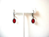 Vintage Red Glass Earrings 80920