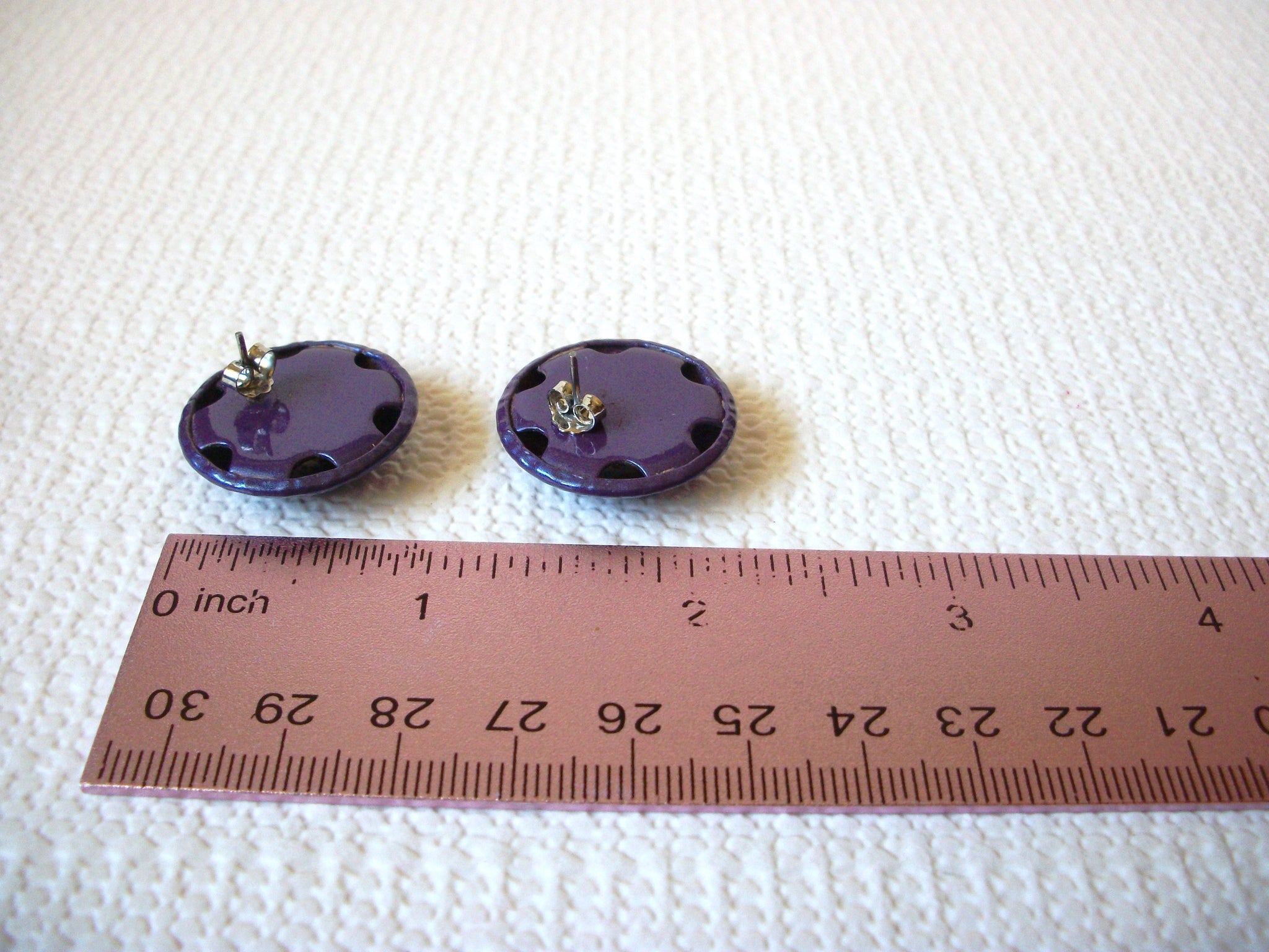 Retro Purple Blue Dome Earrings 81020