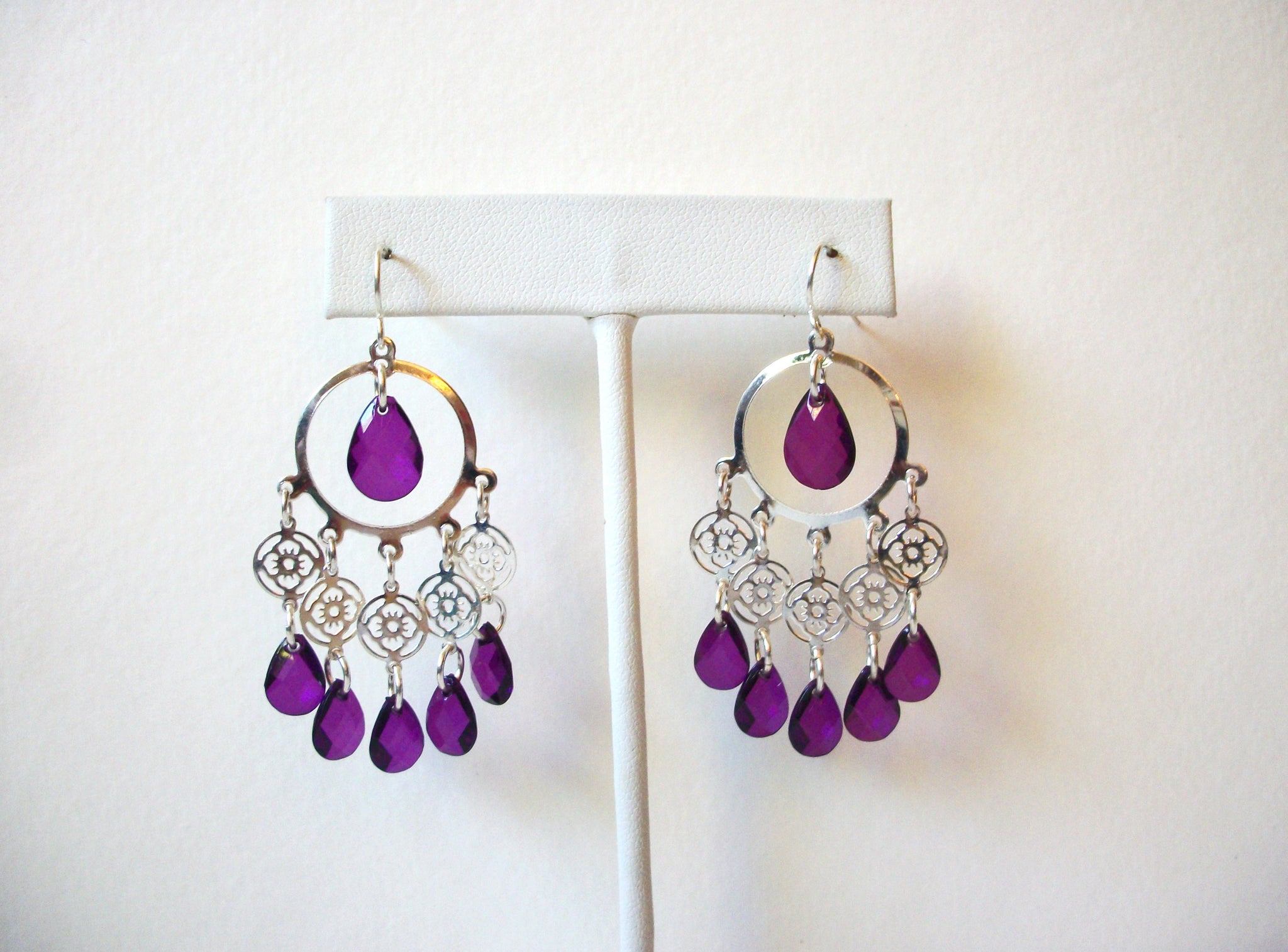 Retro Purple Chandelier Earrings 81020