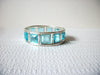 Retro Silver Blue Glass Clamp Bracelet 81120