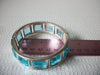 Retro Silver Blue Glass Clamp Bracelet 81120