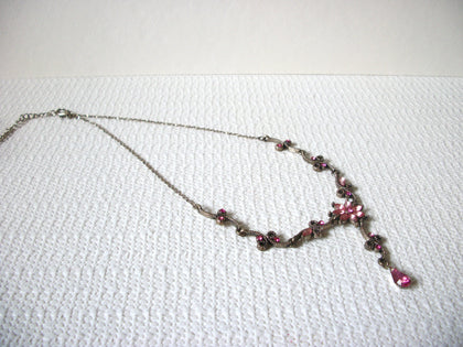 Vintage Victorian Rose Rhinestone Necklace 81120