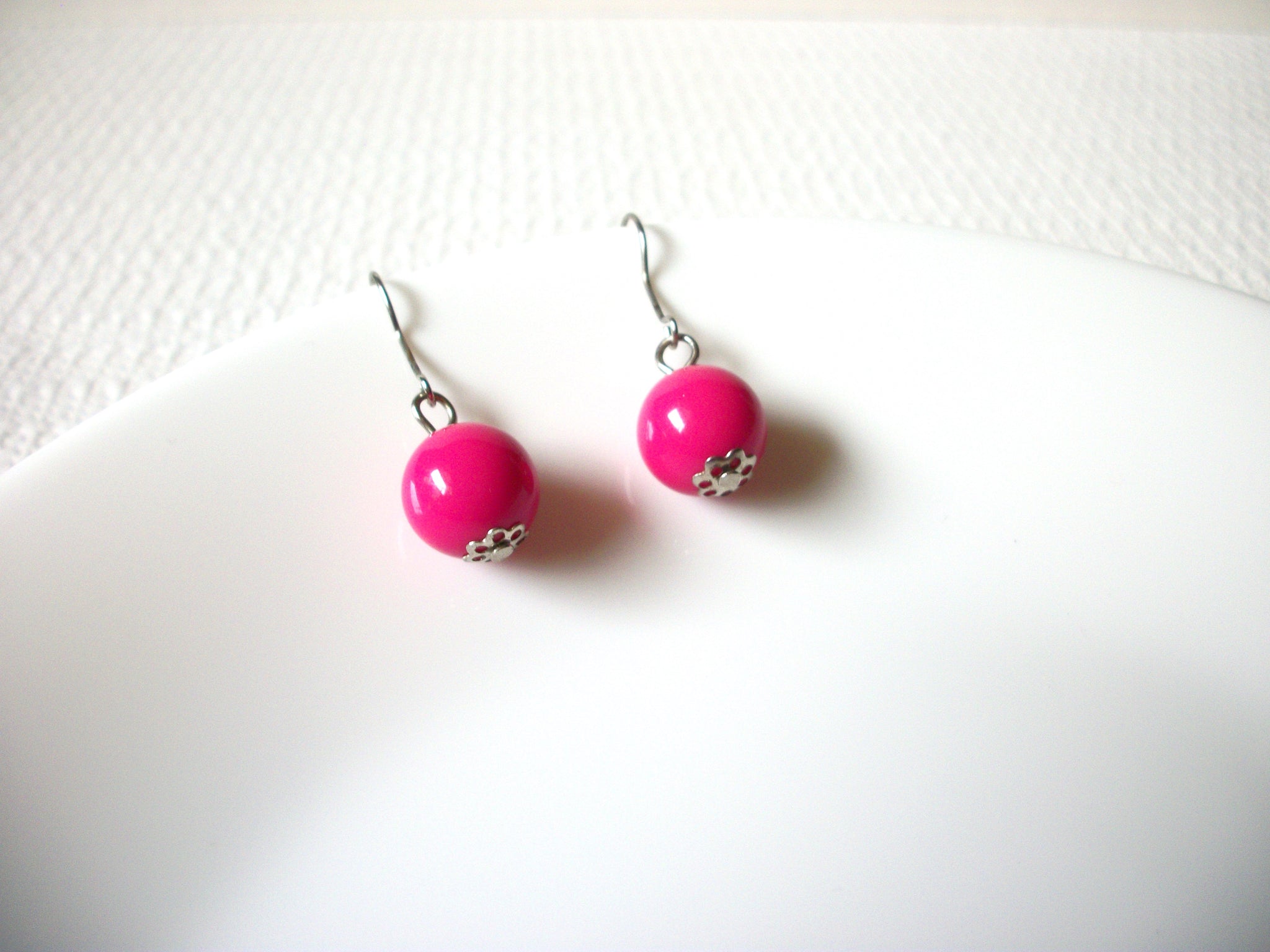 Retro Pink Dangle Earrings 81020
