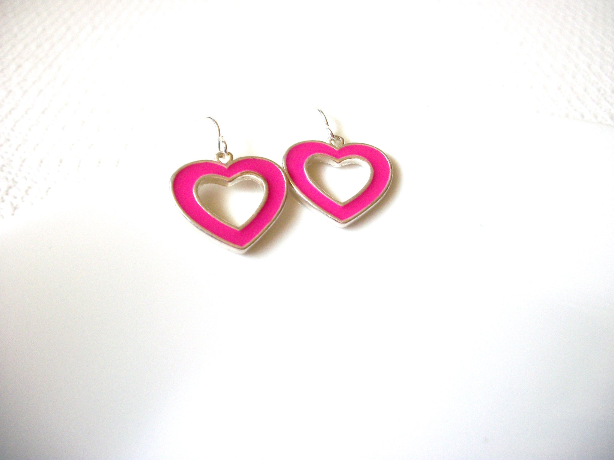 Retro Pink Heart Earrings 81120