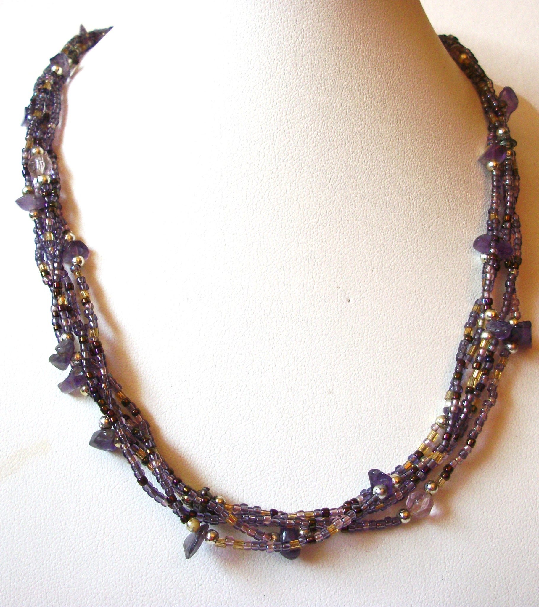 Vintage Purple Glass Amethyst Necklace 81120