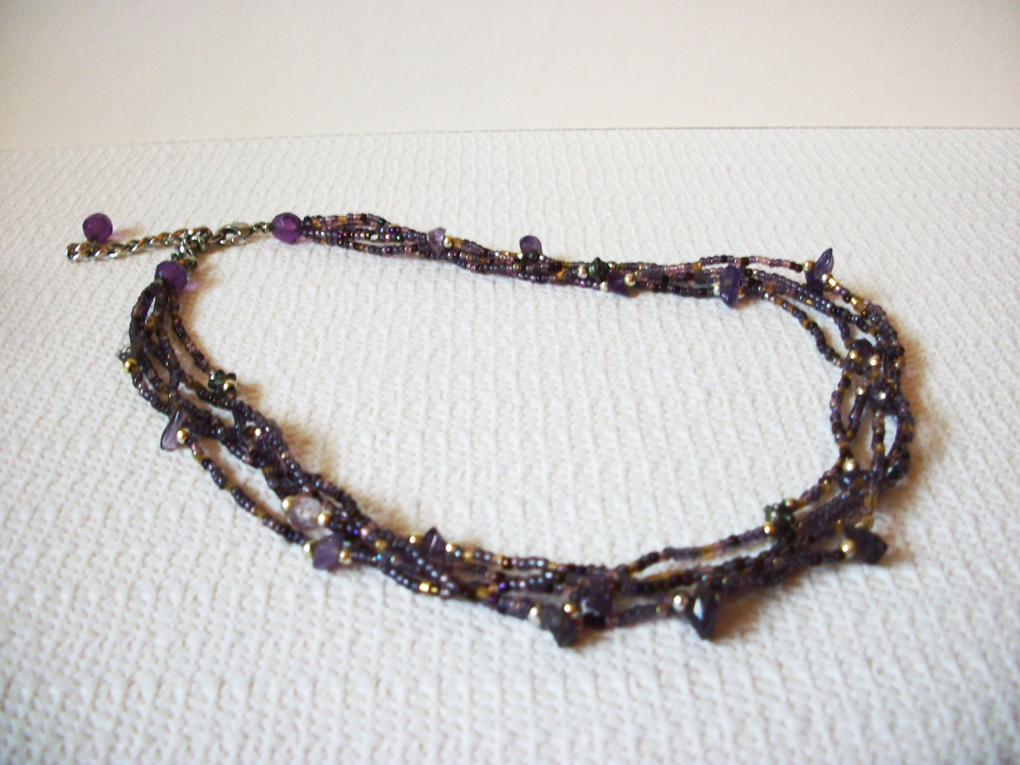 Vintage Purple Glass Amethyst Necklace 81120