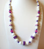 Retro White Pink Purple Necklace 81120