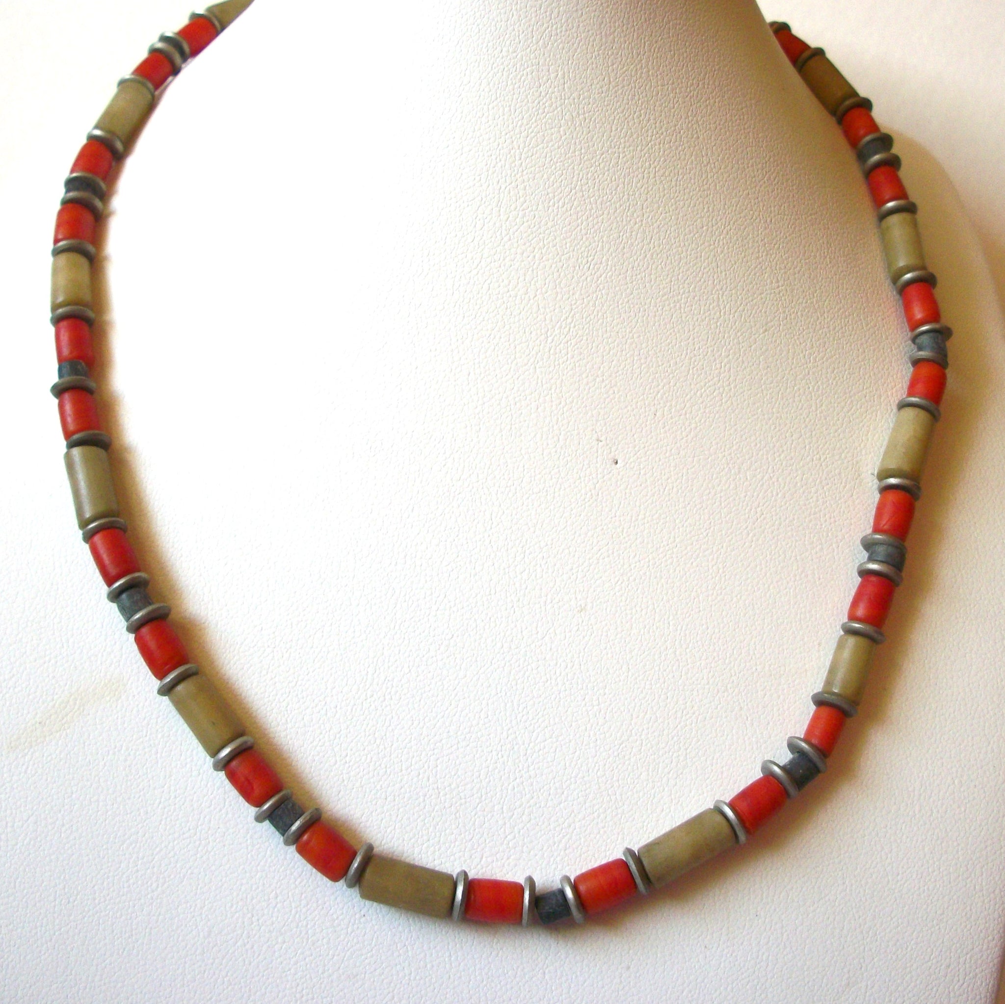 Vintage Clay Beads Necklace 81120