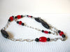 Retro Red Black Silver Necklace 81120