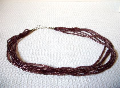 Vintage Plum Glass Necklace 81120