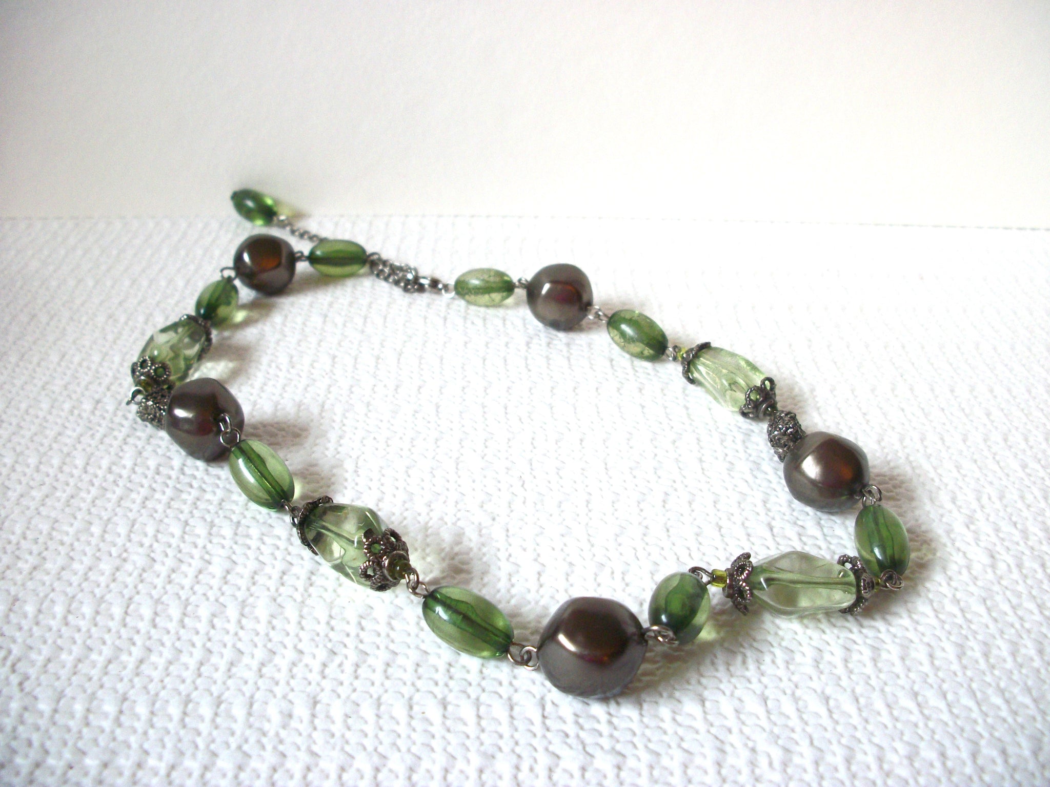 Retro Green Glass Beads Necklace 81220