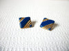 Vintage Gold Blue Earrings 81220