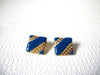 Vintage Gold Blue Earrings 81220