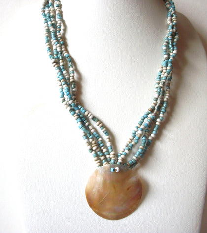 Vintage Shell Glass Necklace 81220
