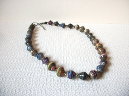 Vintage African Paper Beads Necklace 81220