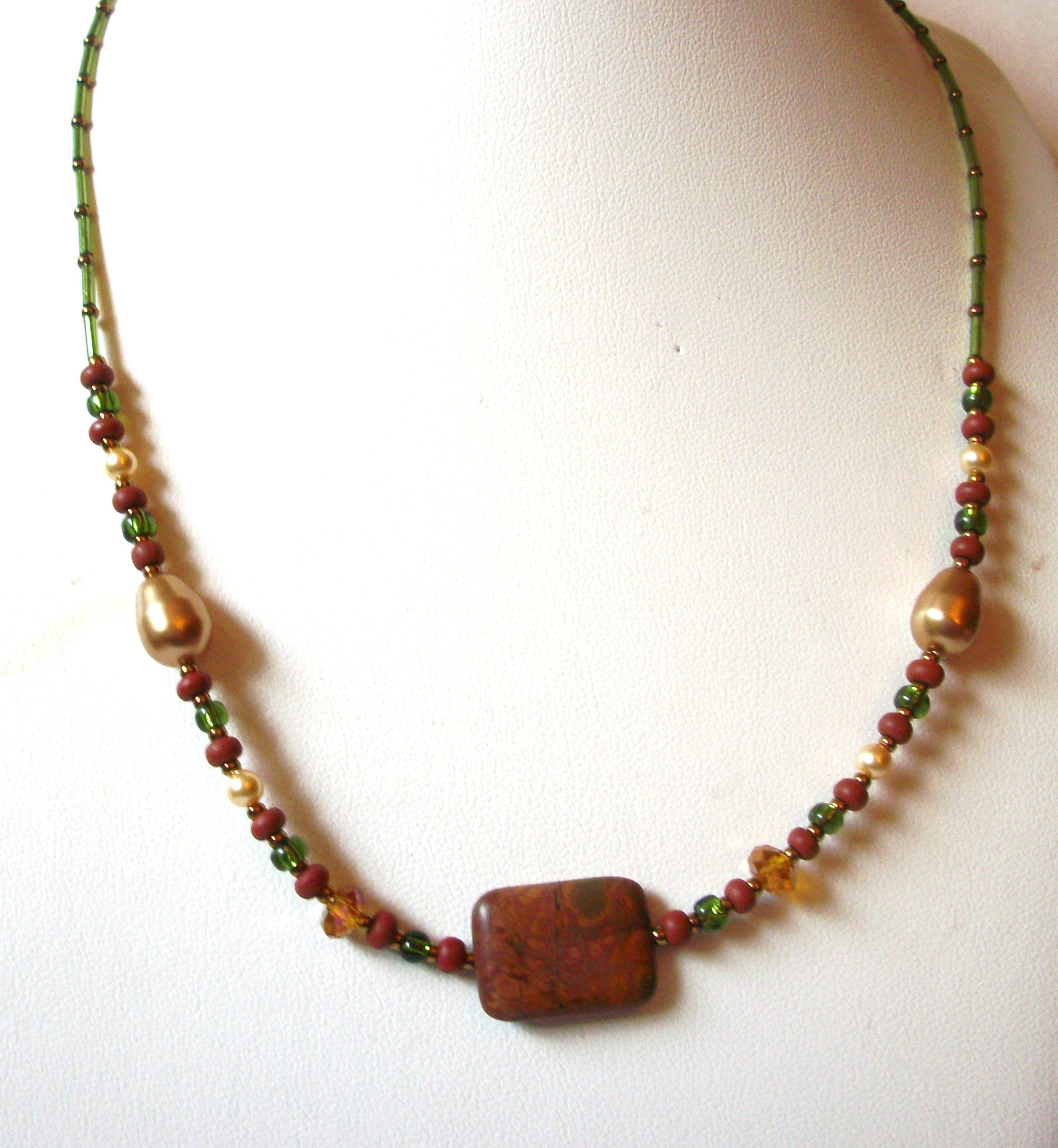 Vintage JASPER Gem Necklace 81220