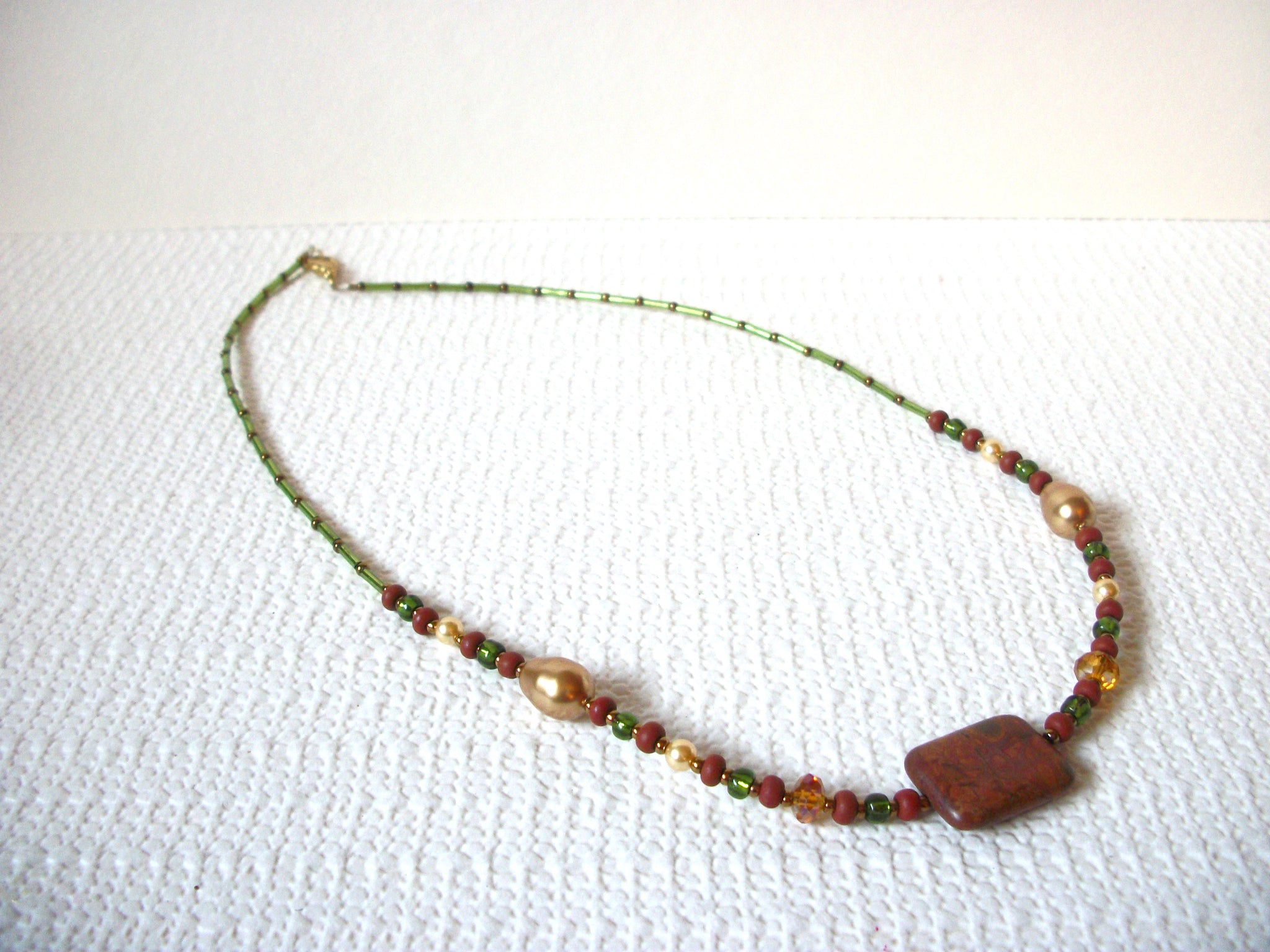 Vintage JASPER Gem Necklace 81220