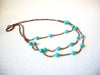 Vintage Copper Toned Turquoise Necklace 81320