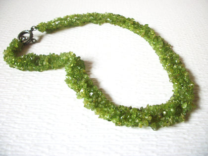 Vintage Peridot Glass 18" Necklace 123116