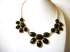 Retro Gold Black Statement Necklace 81320