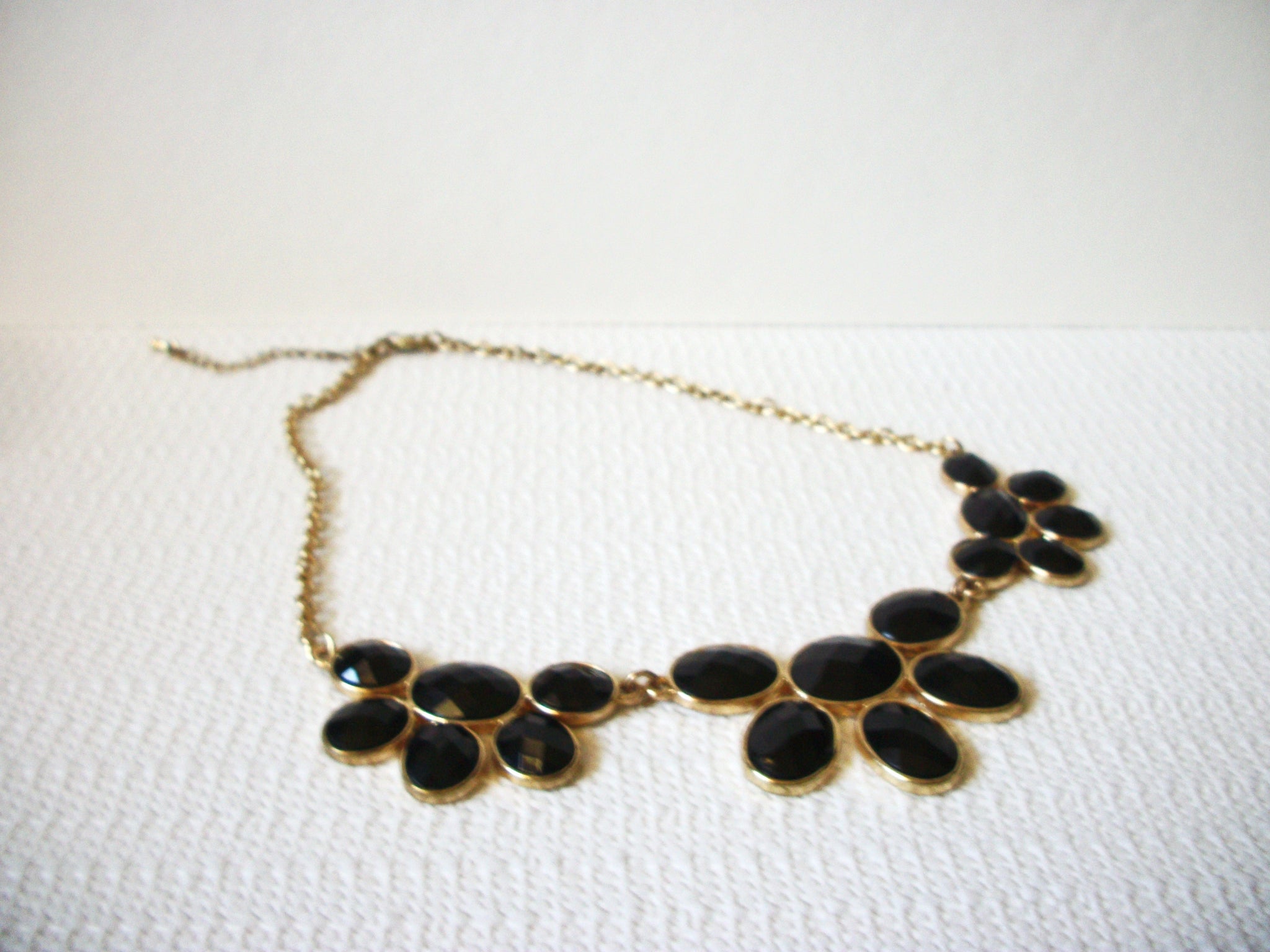 Retro Gold Black Statement Necklace 81320