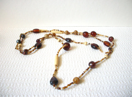 Vintage Glass Bone Horn Necklace 81520