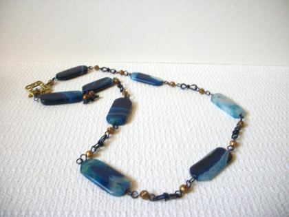 Vintage Ocean Blues Glass Necklace 81520