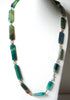 Vintage Teal Blue Green Glass Necklace 81620