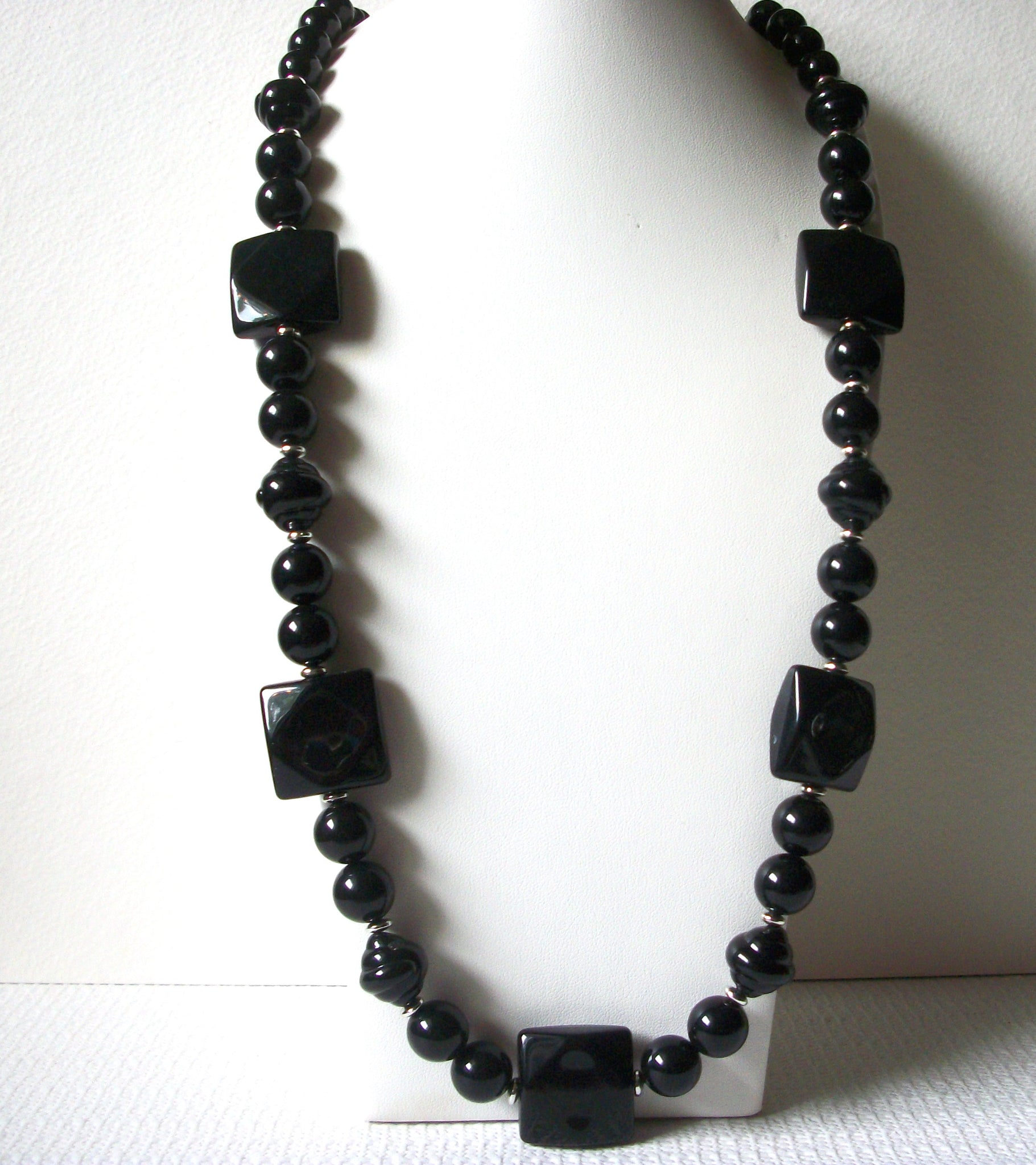 Retro Black Long Necklace 81620