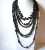 Vintage Black Wood Necklace 81720