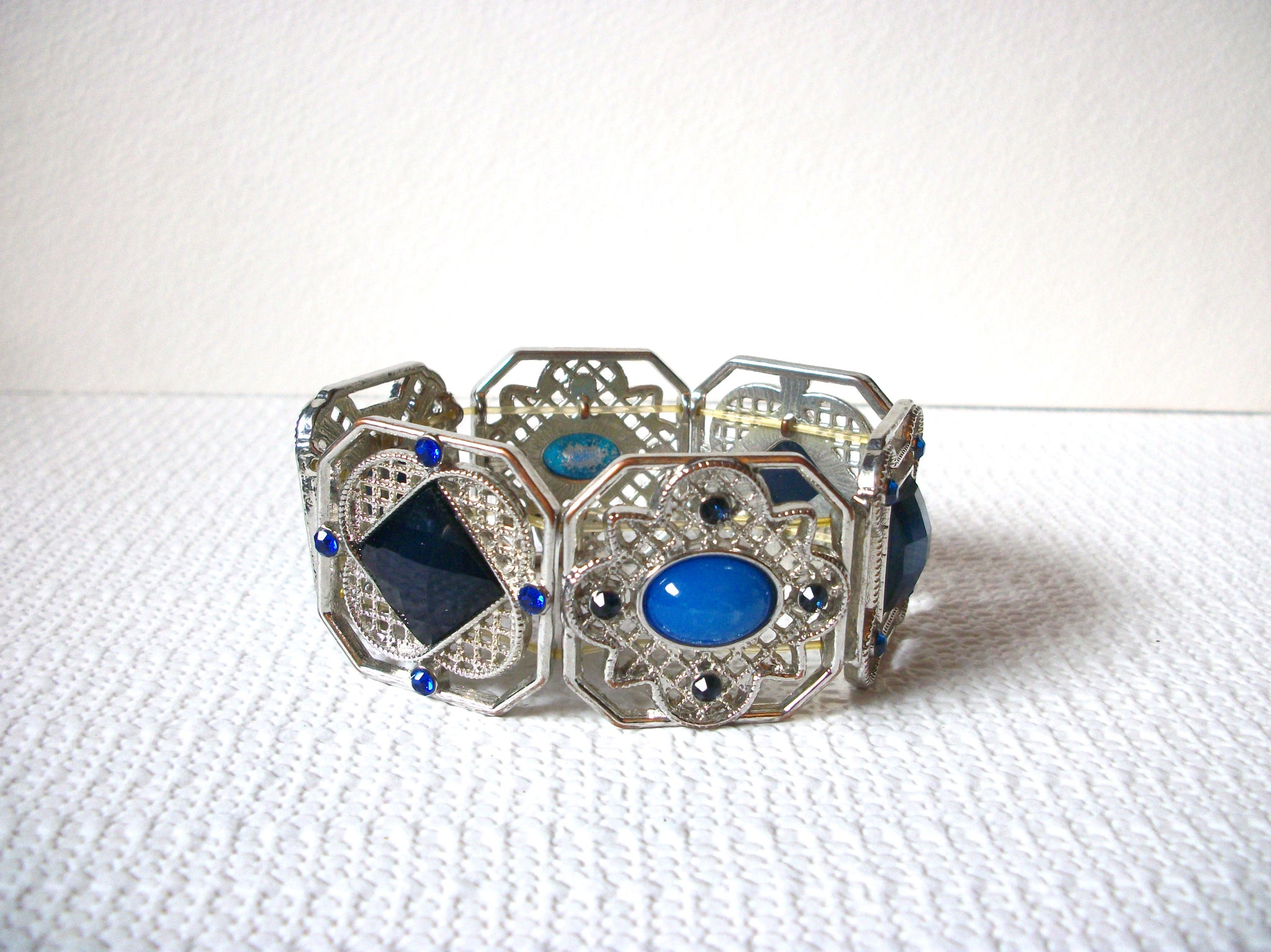 Retro Silver Blue Rhinestones Bracelet 81520