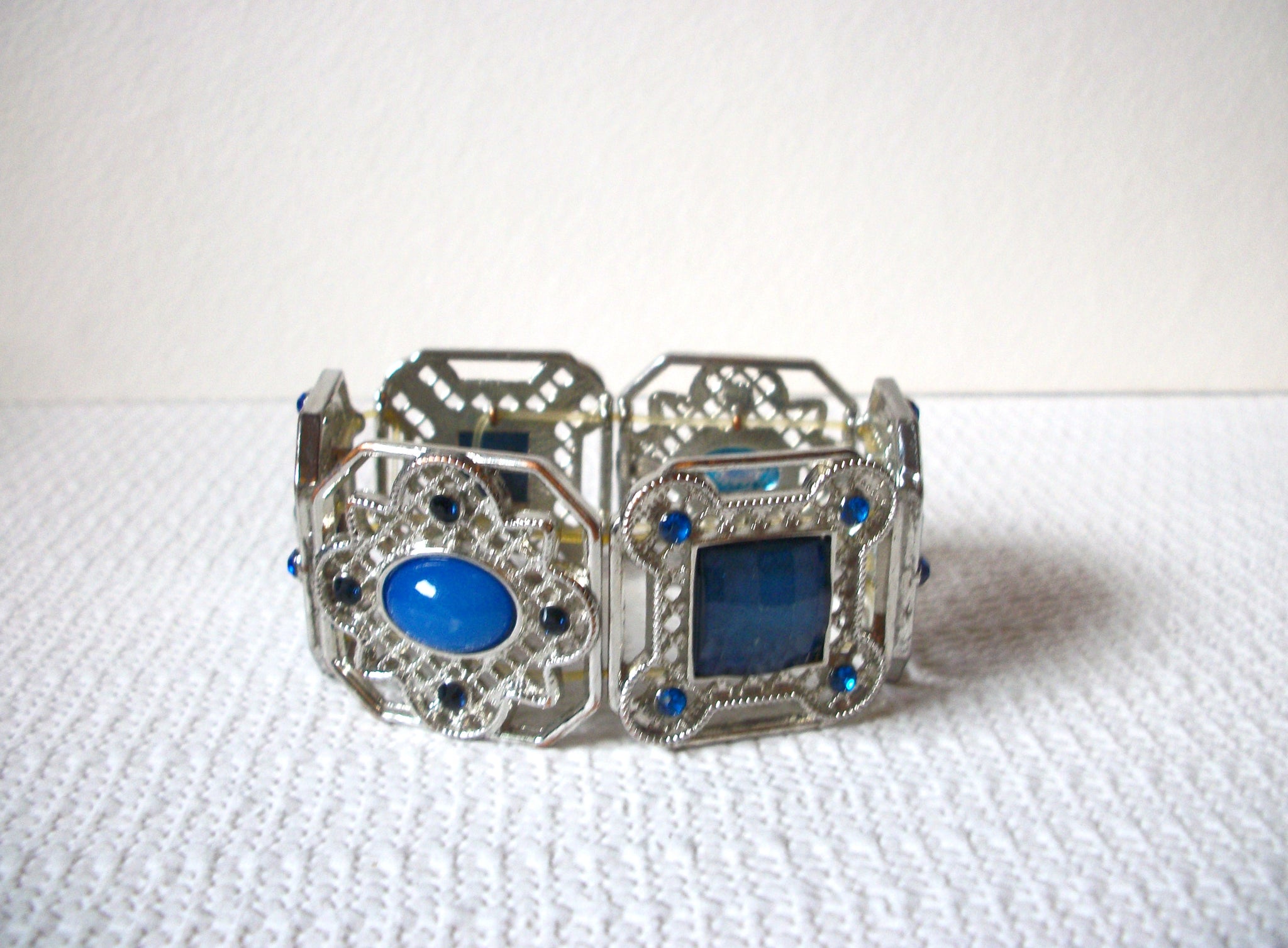 Retro Silver Blue Rhinestones Bracelet 81520