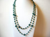 Vintage Emerald Green Czech Glass Necklace 81520