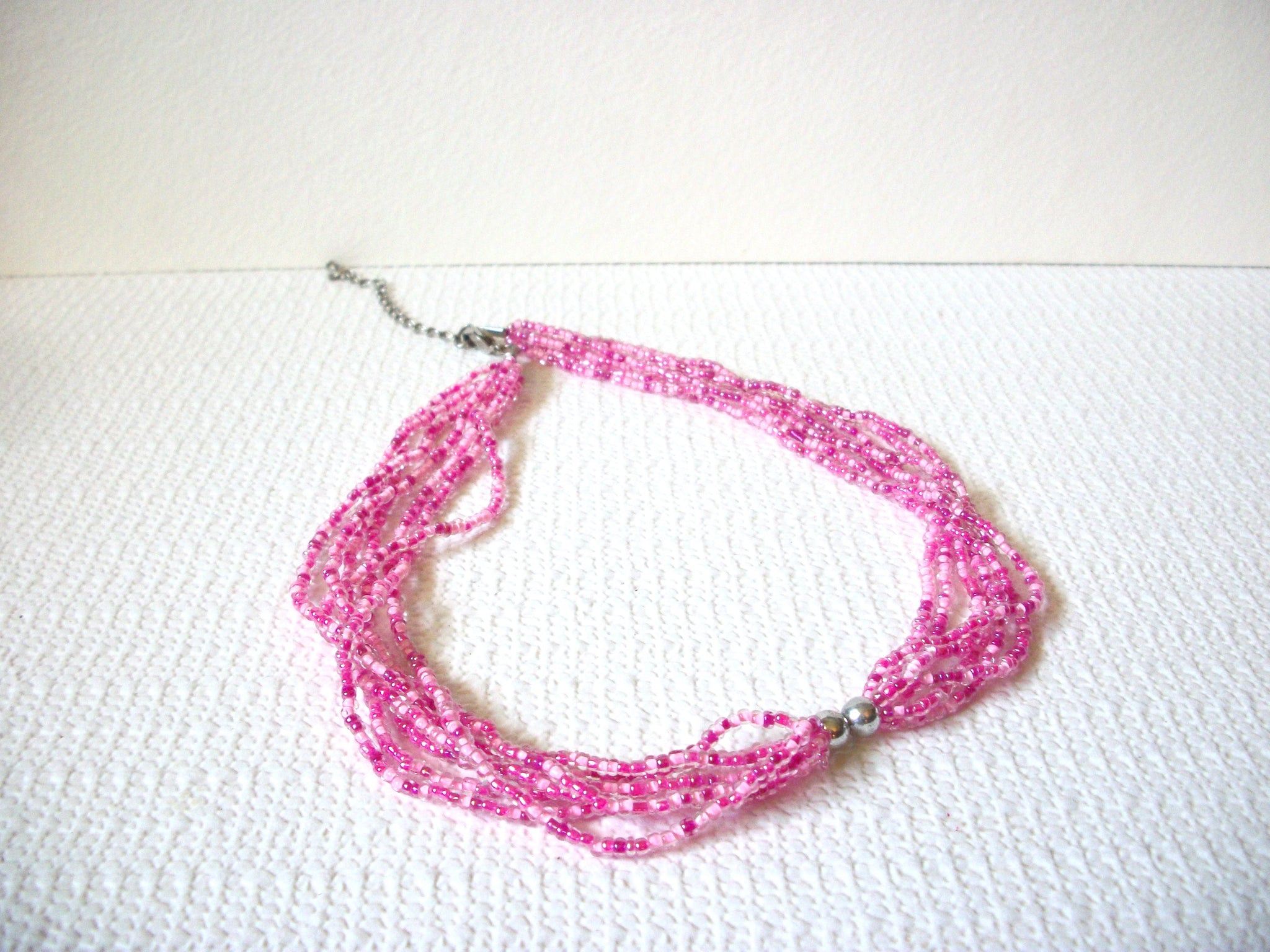 Vintage Pink Glass Necklace 81520