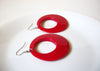 Large Retro Red Dangle Earrings 81520