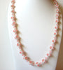 Vintage Pink Glass Pearl Necklace 81520