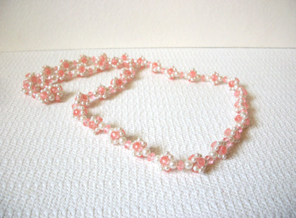 Vintage Pink Glass Pearl Necklace 81520