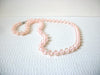 Vintage Pale Pink Old Plastic Necklace 81520