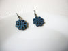 Retro Blue Wood Flower Earrings 81620