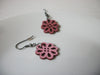 Retro Pink Wood Flower Earrings 81620