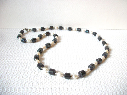 Vintage Glass Pearl Hematite Necklace 81820