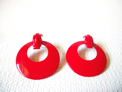 Retro Bright Red Doorknocker Earrings 81720