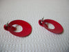 Retro Bright Red Doorknocker Earrings 81720