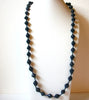 African Midnight Blue Paper Beads Necklace 81820