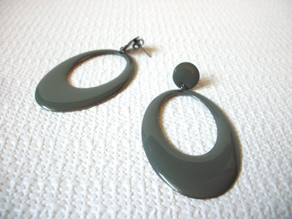 Retro 1970s Gray Large Earrings 81720