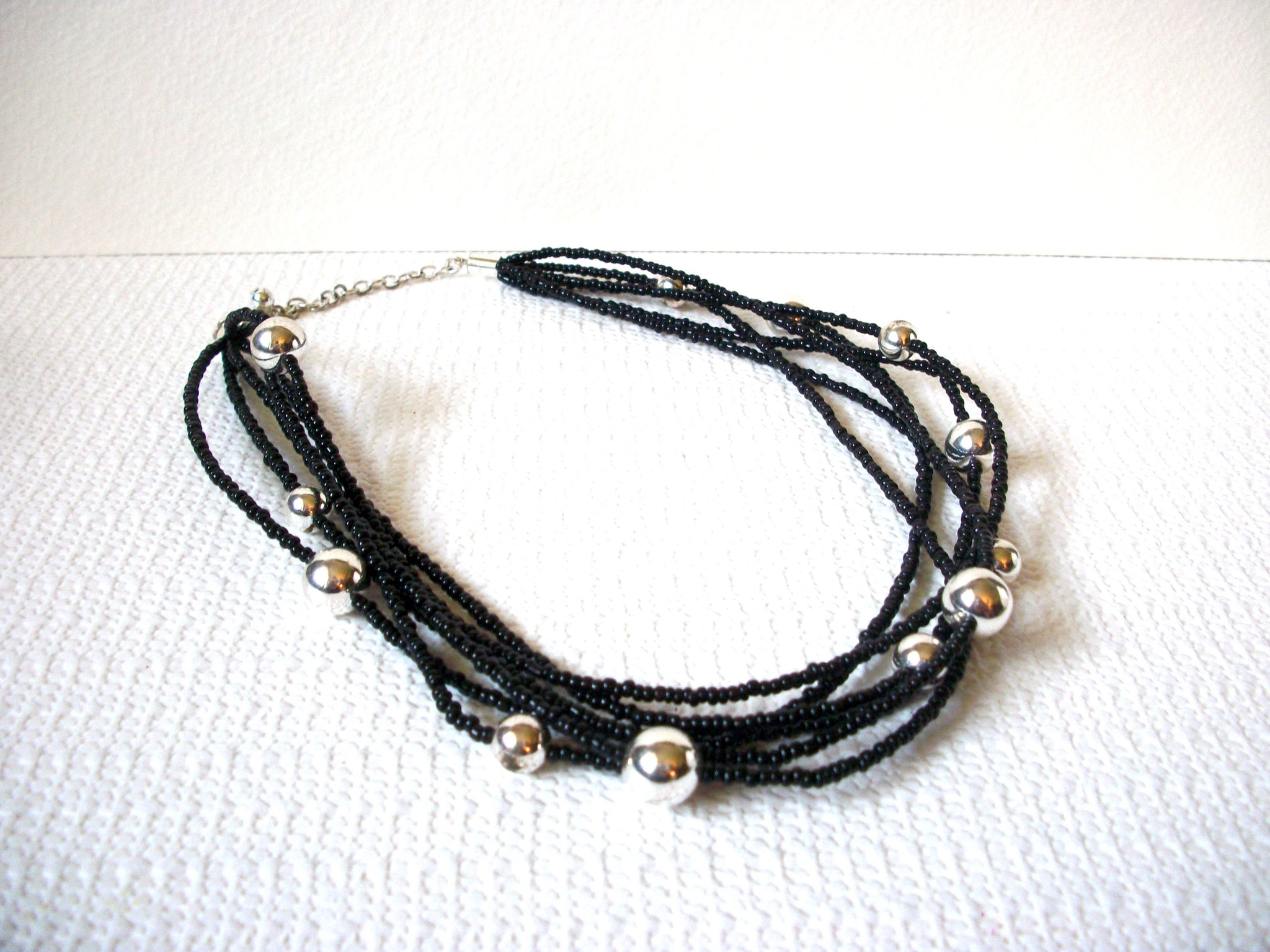 Retro Black Silver Necklace 81920