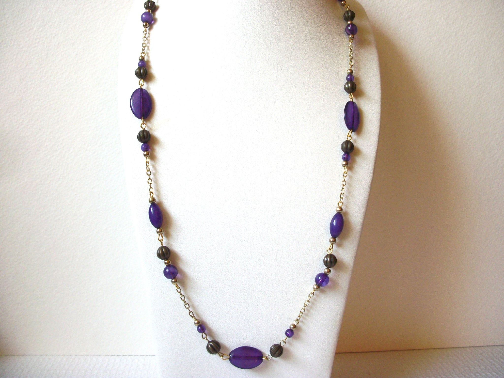 Retro Silver Purple Necklace 81920
