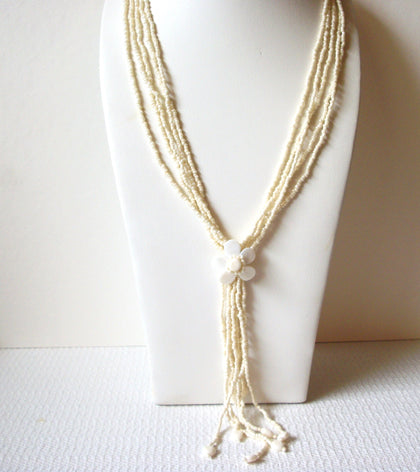 Vintage Glass Beads Tassel Necklace 82020