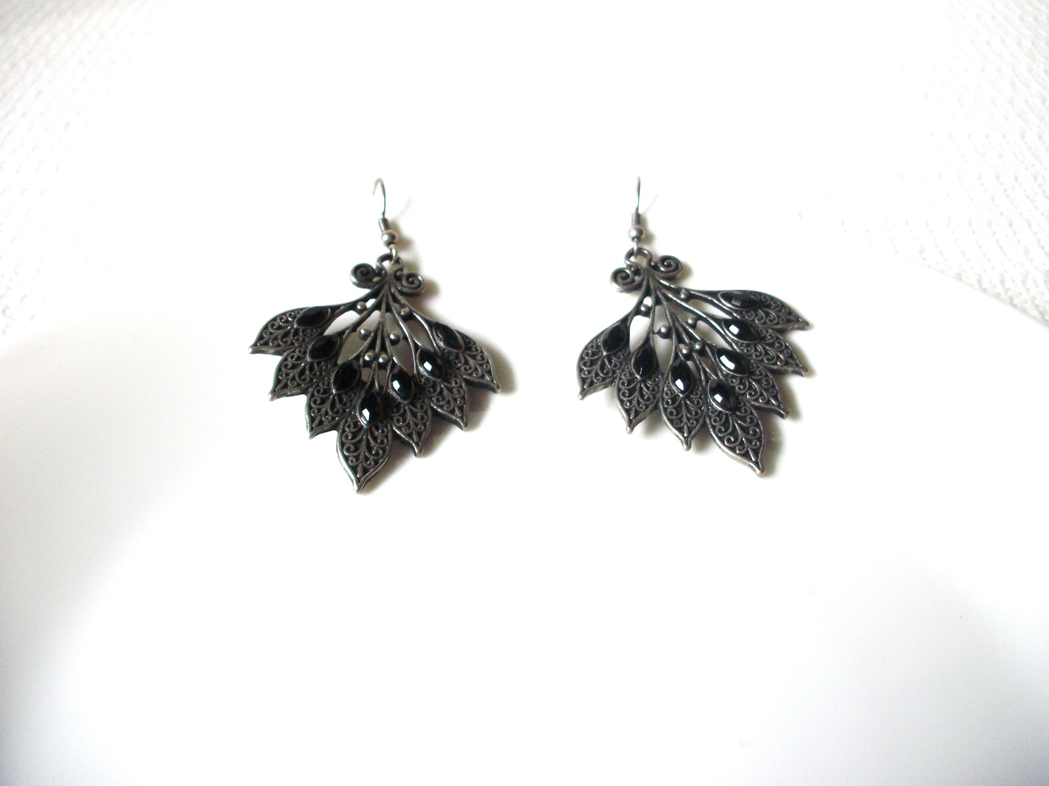 Vintage Peacock Glass Earrings 82020