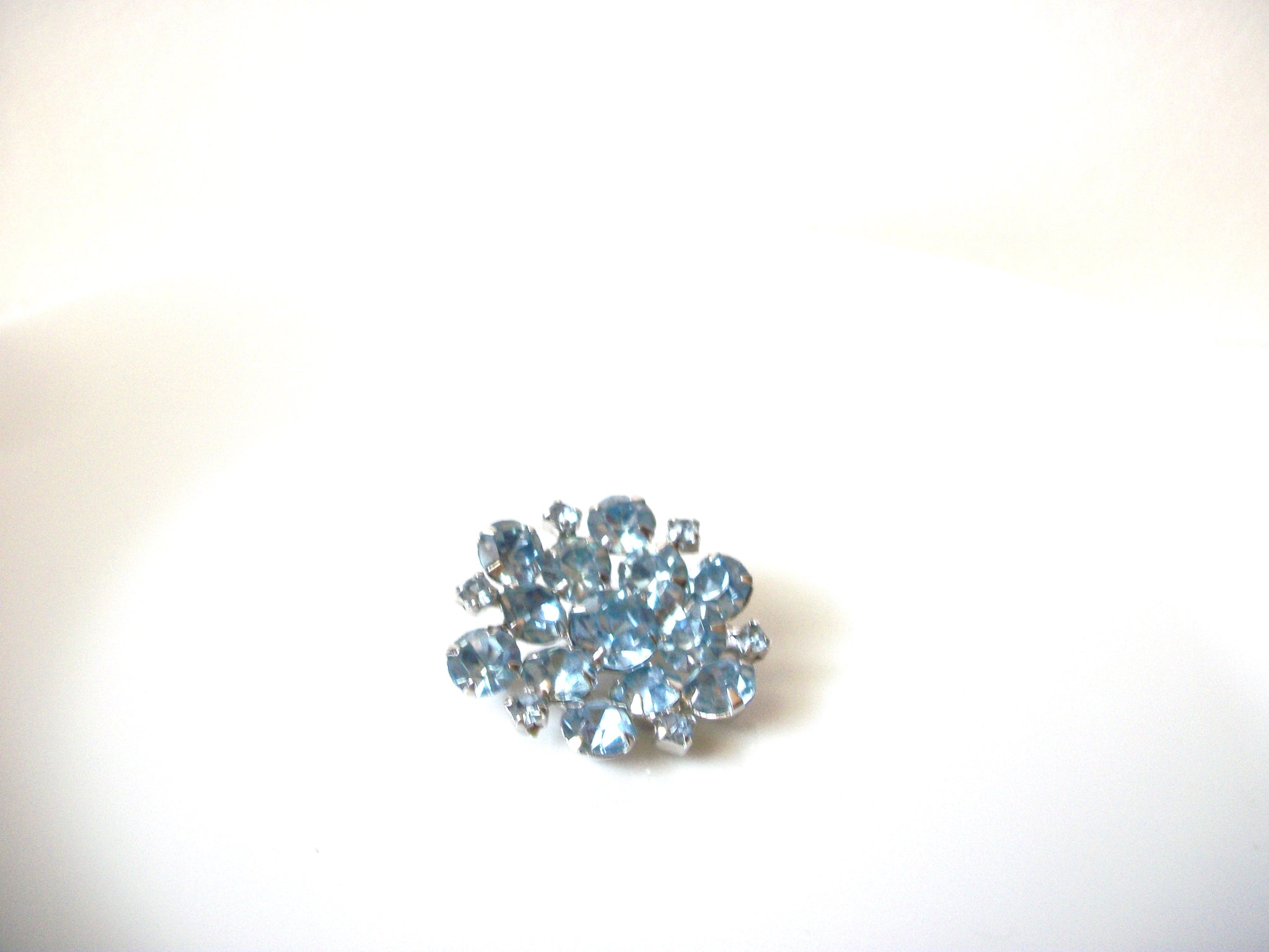 Vintage Blue Rhinestone Brooch Pin 82020